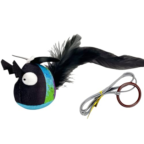 KAKASEA Interaktion Pet Hanging Plush Toy Teaser Animal Toy Squeaky Animal with Feathered Tail for Indoor Cats Entertainments KAKASEA Interaktion Pet Hanging Plush Toy Teaser Animal Toy Squeaky Animal with Feathered Tail for Indoor Cats Entertainments von KAKASEA