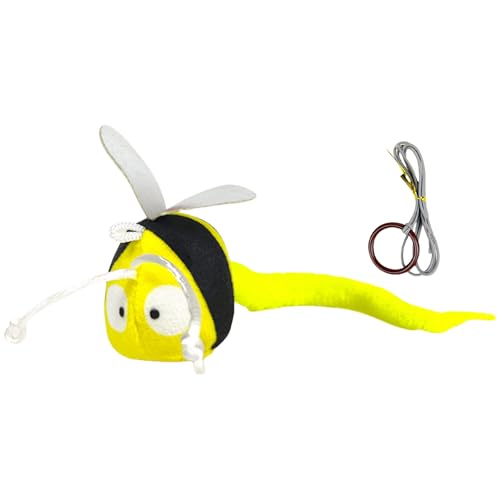 KAKASEA Interaktion Pet Hanging Plush Toy Teaser Animal Toy Squeaky Animal with Feathered Tail for Indoor Cats Entertainments von KAKASEA