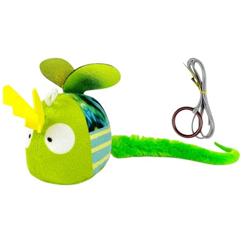 KAKASEA Interaktion Pet Hanging Plush Toy Teaser Animal Toy Squeaky Animal with Feathered Tail for Indoor Cats Entertainments KAKASEA Interaktion Pet Hanging Plush Toy Teaser Animal Toy Squeaky Animal with Feathered Tail for Indoor Cats Entertainments von KAKASEA