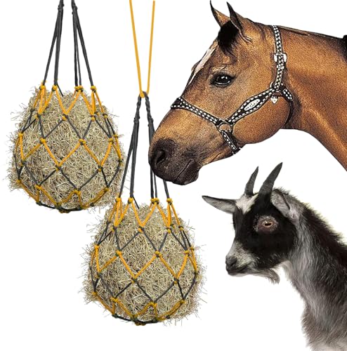 KAKOLOPT 2 x Leckerlibeutel für Pferde, Heunetze für Pferde, starkes Netz, hängend, langsames Füttern, Heunetz für Heulage, Pferdeleckerli und Soak-Heuballen, Reitpferd-Zubehör für Ziegen, Schafe, KAKOLOPT 2 x Leckerlibeutel für Pferde, Heunetze für Pferde, starkes Netz, hängend, langsames Füttern, Heunetz für Heulage, Pferdeleckerli und Soak-Heuballen, Reitpferd-Zubehör für Ziegen, Schafe, von KAKOLOPT