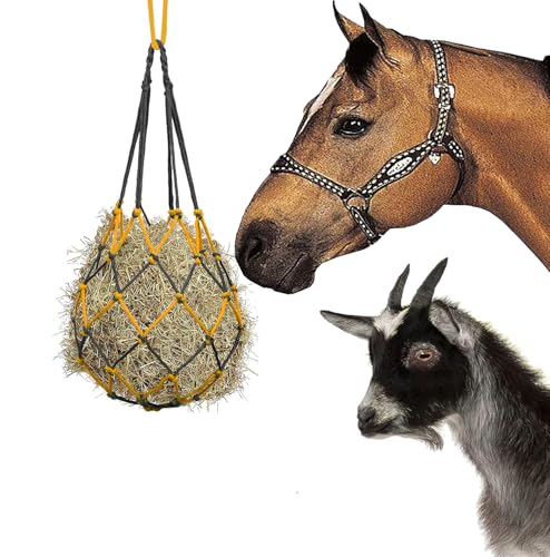 KAKOLOPT Heunetz für Pferde, Heunetze für Pferde, Heuhalter, langsames Heunetz, Futternetz mit 120 cm Seil, für Pferde, Karotten, Heu, Futtertasche, stabile Feldtasche für Ziegen, Schafe, Pferde, 1 KAKOLOPT Heunetz für Pferde, Heunetze für Pferde, Heuhalter, langsames Heunetz, Futternetz mit 120 cm Seil, für Pferde, Karotten, Heu, Futtertasche, stabile Feldtasche für Ziegen, Schafe, Pferde, 1 von KAKOLOPT