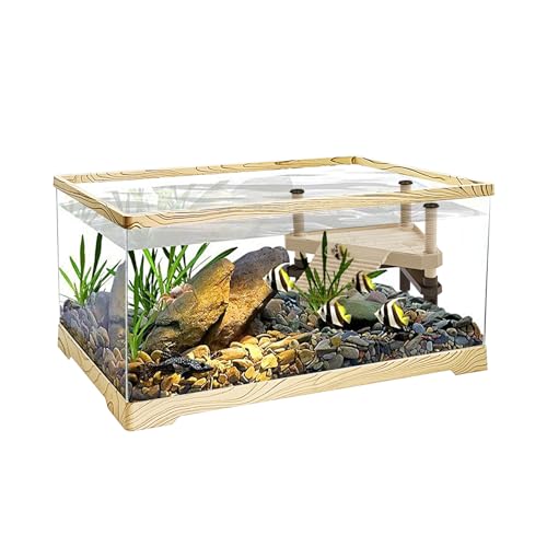 Reptile KAKOOTI Schildkröten-Aquarium mit Schildkröten-Sonnenplattform, 20 "x 9,5" x 9,5" Schildkrötenlebensraum für Junge Schildkröten, Bequeme Bodendrainage und vielseitiges Design. von KAKOOTI