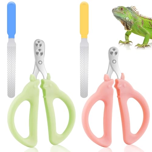 KALAMANDA Nagelknipser und Feilen-Set für Hunde, Katzenkrallen-Nagelschneider, Welpen-Zehennagelknipser-Set für Kaninchen, Vögel, Kleintiere (grün/rosa) von KALAMANDA