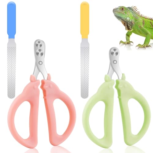 KALAMANDA Nagelknipser und Feilen-Set für Hunde, Katzenkrallen-Nagelschneider, Welpen-Zehennagelknipser-Set für Kaninchen, Vögel, Kleintiere (grün/rosa) von KALAMANDA