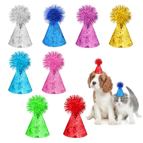 Geburtstagshüte für Katzen, mehrfarbig, Mini-Geburtstagsparty-Hüte, niedlicher Katzen-Partyhut mit Pompons, verstellbare Geburtstags-Stirnbänder, Hüte für Katzen, Hunde, Stofftiere, Geburtstagshüte für Katzen, mehrfarbig, Mini-Geburtstagsparty-Hüte, niedlicher Katzen-Partyhut mit Pompons, verstellbare Geburtstags-Stirnbänder, Hüte für Katzen, Hunde, Stofftiere, von KALIONE