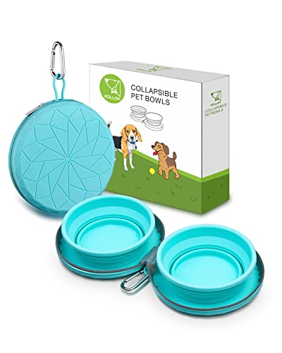 KALLAK Faltbare Doppel-Hundenäpfe aus Silikon mit Reise-Etui, 2 in 1 Reise-Hundenäpfe für Tiernahrung und Wasser, Rutschfester Erweiterbare Tassenschüssel Für kleine und große Hunde KALLAK Faltbare Doppel-Hundenäpfe aus Silikon mit Reise-Etui, 2 in 1 Reise-Hundenäpfe für Tiernahrung und Wasser, Rutschfester Erweiterbare Tassenschüssel Für kleine und große Hunde von KALLAK