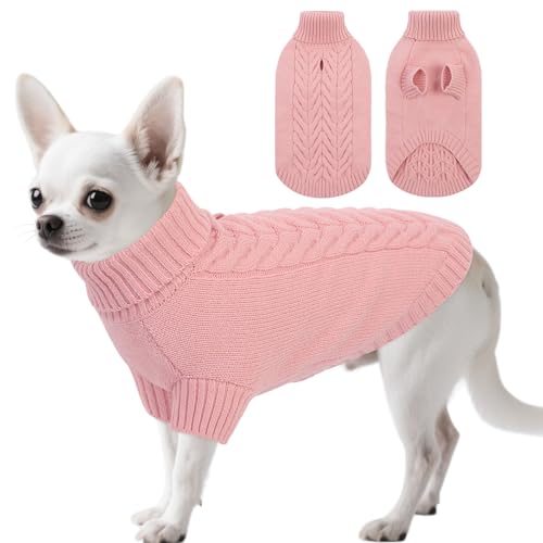 Hundepullover für kleine Hunde, klassischer Rollkragenpullover, Weihnachtspullover, dicker, warmer Pullover, für Damen, Welpen, Haustier, Stretch-Strickwaren, Herbst-Winterkleidung mit Loch für die Hundepullover für kleine Hunde, klassischer Rollkragenpullover, Weihnachtspullover, dicker, warmer Pullover, für Damen, Welpen, Haustier, Stretch-Strickwaren, Herbst-Winterkleidung mit Loch für die von KAMA BRIDAL