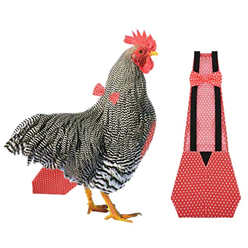 KAMA BRIDAL Chicken Windel, Haustierwindel für Chook, Ente, Gans, verstellbar, waschbar, wiederverwendbar, Windel für Geflügel (L, Rot) von KAMA BRIDAL