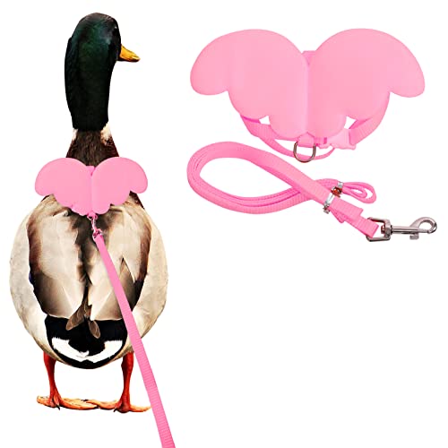 KAMA BRIDAL Enten-Geschirr und Leine, Huhn-Ente, Outdoor-Trainingsseil, verstellbares Seil für Haustiere, Geflügel, Henne (XS, Rosa) von KAMA BRIDAL