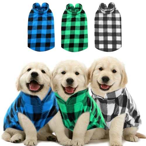 KAMA BRIDAL Fleece-Weste für Katzen, kleine und mittelgroße Hunde, dünner Pullover, Blau, Grün, Schwarz, kariert, Größe XXXS, 3er-Pack KAMA BRIDAL Fleece-Weste für Katzen, kleine und mittelgroße Hunde, dünner Pullover, Blau, Grün, Schwarz, kariert, Größe XXXS, 3er-Pack von KAMA BRIDAL