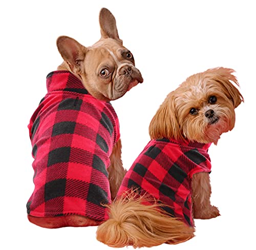 KAMA BRIDAL Hundepullover für Hunde, Fleece, für kleine und mittelgroße Hunde, dünn, Rot und Schwarz von KAMA BRIDAL