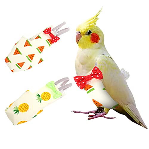 KAMA BRIDAL Vogel Windeln für Papageien, waschbar, wiederverwendbar, für Sittiche, Nymphensittiche, Mini-Aras, Wellensittiche, Kanarienvögel, 2 Stück von KAMA BRIDAL