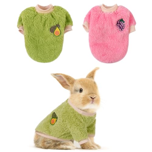 Meerschweinchen-Kleidung, Kaninchenpullover, Chihuahua-Kostüm, warme Weste, Flanell-Kleidung, Fleece, Haustier-Shirt für kleine Tiere, Kätzchen, Frettchen, Chihuahua, Welpen, 2 Stück Meerschweinchen-Kleidung, Kaninchenpullover, Chihuahua-Kostüm, warme Weste, Flanell-Kleidung, Fleece, Haustier-Shirt für kleine Tiere, Kätzchen, Frettchen, Chihuahua, Welpen, 2 Stück von KAMA BRIDAL