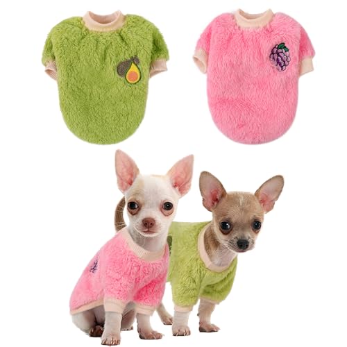 Meerschweinchen-Kleidung, Kaninchenpullover, Chihuahua-Kostüm, warme Weste, Flanell-Kleidung, Fleece, Haustier-Shirt für kleine Tiere, Kätzchen, Frettchen, Chihuahua, Welpen, 2 Stück Meerschweinchen-Kleidung, Kaninchenpullover, Chihuahua-Kostüm, warme Weste, Flanell-Kleidung, Fleece, Haustier-Shirt für kleine Tiere, Kätzchen, Frettchen, Chihuahua, Welpen, 2 Stück von KAMA BRIDAL