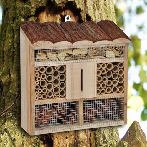 KAMACA Insektenhotel - Naturholz für Wildbienen und Insektenhaus aus hochwertigem Naturholz für Wildbienen, Marienkäfer, Insekten & Schmetterlinge, Lebensraum & Nisthilfe (Natur, L 30 cm x 30 cm) KAMACA Insektenhotel - Naturholz für Wildbienen und Insektenhaus aus hochwertigem Naturholz für Wildbienen, Marienkäfer, Insekten & Schmetterlinge, Lebensraum & Nisthilfe (Natur, L 30 cm x 30 cm) von KAMACA