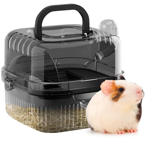 KAMEIOU Reisekoffer für Kleintiere, Meerschweinchen, Hamster, Igel, Frettchen, Meerschweinchen, tragbarer Käfigträger mit Laufrad, Wasserflasche, atmungsaktiv, großer Platz, zweistöckige Tiertrage KAMEIOU Reisekoffer für Kleintiere, Meerschweinchen, Hamster, Igel, Frettchen, Meerschweinchen, tragbarer Käfigträger mit Laufrad, Wasserflasche, atmungsaktiv, großer Platz, zweistöckige Tiertrage von KAMEIOU