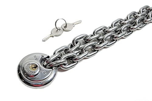 KAMERO Edelstahl Kettenschloss, Edelstahlkette mit Vorhängeschloss, rostfrei (6mm Kette, 200cm) von KAMERO