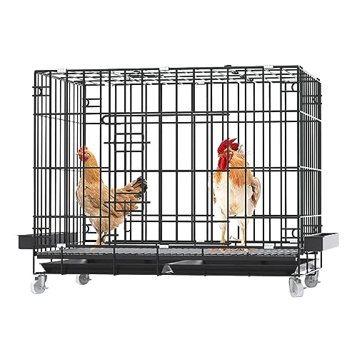Hühnerstall, Metall-Hühner-Nistkasten, Geflügelkäfig, Hühnerstall, Kaninchenkäfig mit Rädern, für den Innen- und Außenbereich von KAMPCO