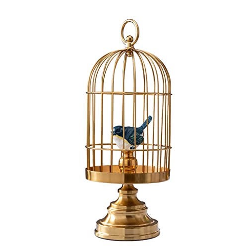 KANBUN Golden Birdcage Artwork Vogel dekorative Ornamente Schreibtisch Dekor Handwerk Möbel Vogelkäfig Nordic Home Dekoration (Farbe: eine Größe: 50 cm) (EIN 45 cm) von KANBUN