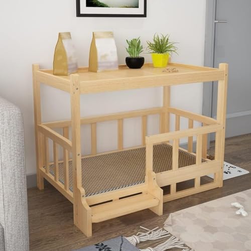 KANBUN Haustierbett aus Massivholz, für Hunde und Katzen, Ruhehaus für den Innenbereich, edles Holzbett, Beistelltisch, multifunktionaler Haustierbedarf, geeignet für goldene Teddys und andere KANBUN Haustierbett aus Massivholz, für Hunde und Katzen, Ruhehaus für den Innenbereich, edles Holzbett, Beistelltisch, multifunktionaler Haustierbedarf, geeignet für goldene Teddys und andere von KANBUN