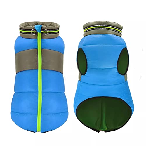 KANBUN Super warme Winterhundjacke großer Hundebuchmantel mit reflektierendem Design für mittelgroße Hunde Haustierkleidung (Blue 28Code) von KANBUN