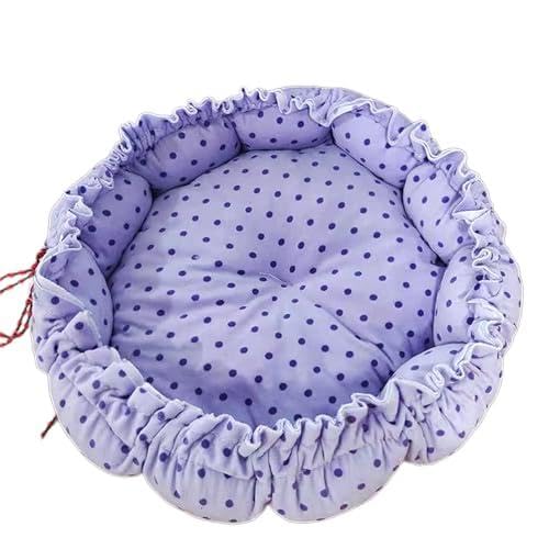 KANGQL Rundes Katzenbett, tiefes Schlafbett, für Hunde und Katzen, Winterhaus, Kordelzug-Design, Haustiermatte für Kätzchen, Welpen, Schlafzubehör KANGQL Rundes Katzenbett, tiefes Schlafbett, für Hunde und Katzen, Winterhaus, Kordelzug-Design, Haustiermatte für Kätzchen, Welpen, Schlafzubehör von KANGQL
