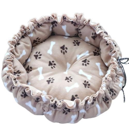 KANGQL Rundes Katzenbett, tiefes Schlafbett, für Hunde und Katzen, Winterhaus, Kordelzug-Design, Haustiermatte für Kätzchen, Welpen, Schlafzubehör KANGQL Rundes Katzenbett, tiefes Schlafbett, für Hunde und Katzen, Winterhaus, Kordelzug-Design, Haustiermatte für Kätzchen, Welpen, Schlafzubehör von KANGQL