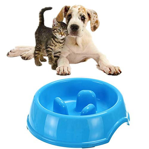 Antischlingnapf Hunde Anti Schling Napf Katzen Hund Anti Choke Bowl Puzzleschalen für Hunde Labyrinth interaktive Katze Schüssel Blue von KANKOO