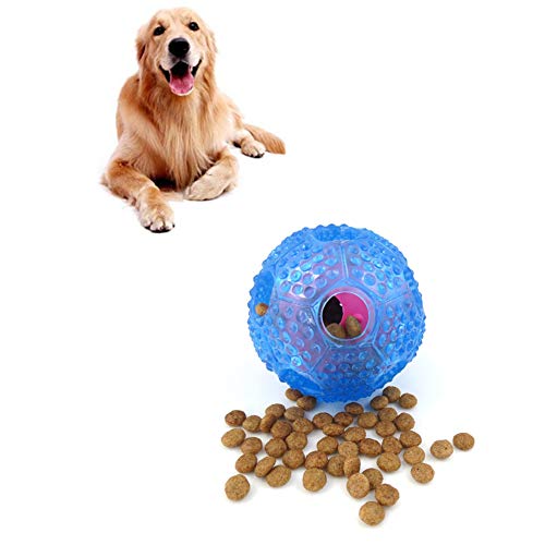 KANKOO Haustier Ball Spielzeug hundespielzeug Unzerstörbar Tiernahrung Ball Dispenser Haustier Interaktiver Ball Unverwüstliche Hundekugeln Blue von KANKOO