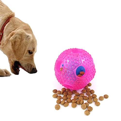 KANKOO Haustier Ball Spielzeug hundespielzeug Unzerstörbar Tiernahrung Ball Dispenser Haustier Interaktiver Ball Unverwüstliche Hundekugeln pink von KANKOO