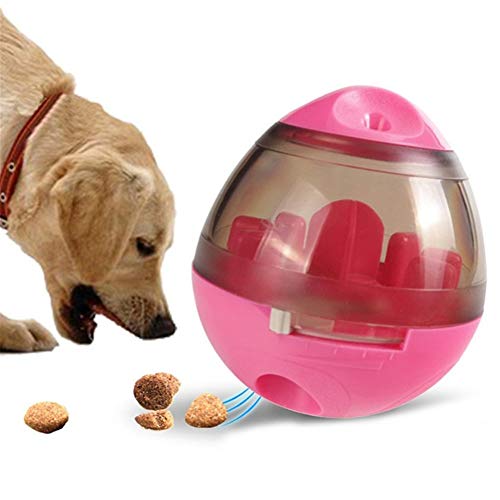 KANKOO Leckerli Ball Hunde Interaktives Spielzeug Haustier-Spielball Unverwüstliche Hundekugeln Tiernahrung Ball Dispenser Hund behandeln Spielzeug Puzzle pink von KANKOO