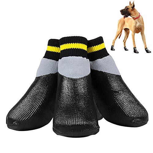 Pfotenschutz Hund Pfotenschutz Für Hunde Wasserdicht Hundepfotenschutz Hundeschuhe für kleine Hunde Haustierstiefel Hund Regenstiefel Hundeschuhe Black,#5 von KANKOO