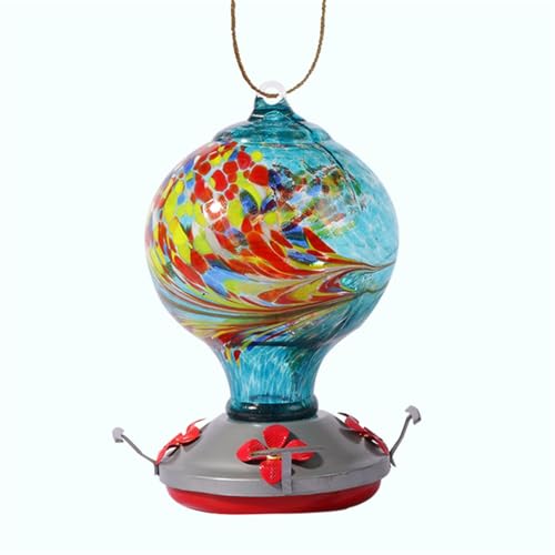 KANLVU Kolibri-Vogelfuttersäule Für Den Außenbereich Auslaufsicheres Design Mit 4 Fütterungsöffnungen, Leicht Zu Reinigen Farbenfroh Handgeblasenes Glas KANLVU Kolibri-Vogelfuttersäule Für Den Außenbereich Auslaufsicheres Design Mit 4 Fütterungsöffnungen, Leicht Zu Reinigen Farbenfroh Handgeblasenes Glas von KANLVU