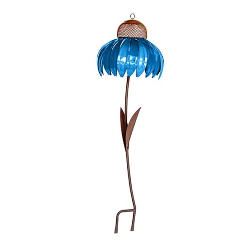 KANLVU Kreativ Blumenform Vogelfutterspender Für Den Außenbereich Hängende Garten-Hof Dekoration, Lockt Stieglitze An, Wildvögel, Kardinäle & Spatzen Vogelliebhaber(Blau) von KANLVU