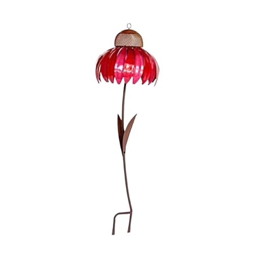 KANLVU Kreativ Blumenform Vogelfutterspender Für Den Außenbereich Hängende Garten-Hof Dekoration, Lockt Stieglitze An, Wildvögel, Kardinäle & Spatzen Vogelliebhaber(Rot) von KANLVU
