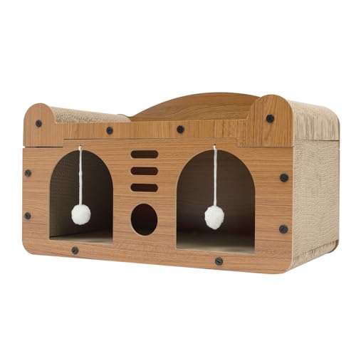 Katzenhaus Katzenhöhle Kuschelhöhle Katzen mit Kratzbrett und Spielball 56x30x30CM mit 2 Türen für Kleine Mittlere Haustiere Innenruhe Katzenhaus Katzenhöhle Kuschelhöhle Katzen mit Kratzbrett und Spielball 56x30x30CM mit 2 Türen für Kleine Mittlere Haustiere Innenruhe von KAPIPALA