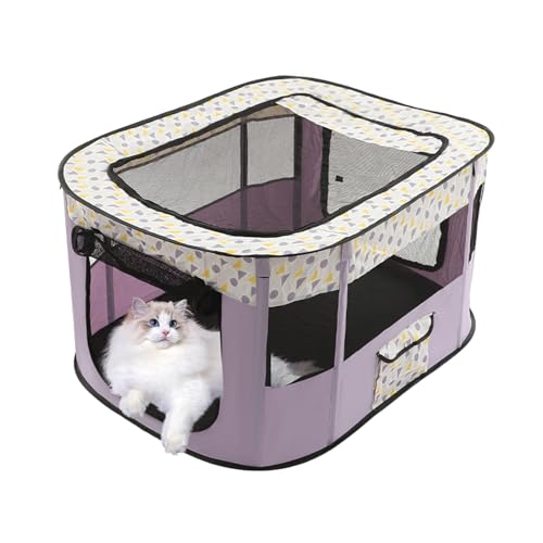 Tragbare Hundehütte, Faltbarer Haustier Laufstall 110 x 85 x 58 cm – Dunkelviolett – Welpenlaufstall, Tierlaufstall für Katzen, Kaninchen & Kleintiere – Geburtsstation, Schlafplatz & Spielbereich Tragbare Hundehütte, Faltbarer Haustier Laufstall 110 x 85 x 58 cm – Dunkelviolett – Welpenlaufstall, Tierlaufstall für Katzen, Kaninchen & Kleintiere – Geburtsstation, Schlafplatz & Spielbereich von KAPIPALA