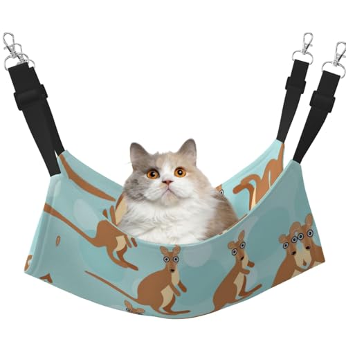 Funny For Kangaroo Zoo Hängematte, Bett mit verstellbaren Riemen und Metallhaken, doppelseitiges Bett von KAPPTYY