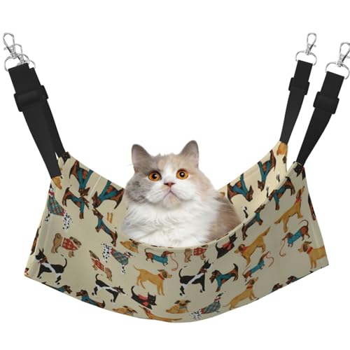 Hound Dogs Hängematte, mit verstellbaren Gurten und Metallhaken, doppelseitiges Bett Hound Dogs Hängematte, mit verstellbaren Gurten und Metallhaken, doppelseitiges Bett von KAPPTYY