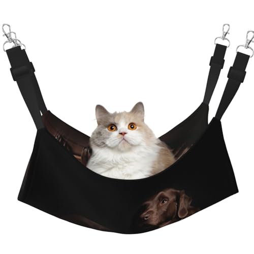 KAPPTYY Braune Labrador-Hängematte zum Aufhängen, mit verstellbaren Gurten und Metallhaken, doppelseitiges Bett KAPPTYY Braune Labrador-Hängematte zum Aufhängen, mit verstellbaren Gurten und Metallhaken, doppelseitiges Bett von KAPPTYY