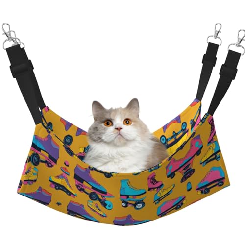 KAPPTYY Bunte Rollschuh-Hängematten-Bett mit verstellbaren Riemen und Metallhaken, doppelseitiges Bett KAPPTYY Bunte Rollschuh-Hängematten-Bett mit verstellbaren Riemen und Metallhaken, doppelseitiges Bett von KAPPTYY