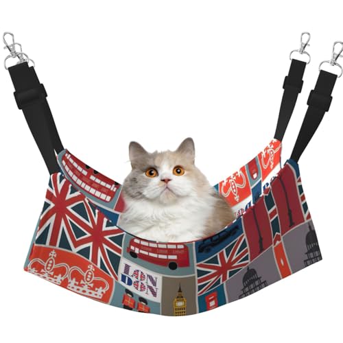 KAPPTYY England Symbols Hängematte, Bett mit verstellbaren Riemen und Metallhaken, doppelseitiges Bett KAPPTYY England Symbols Hängematte, Bett mit verstellbaren Riemen und Metallhaken, doppelseitiges Bett von KAPPTYY
