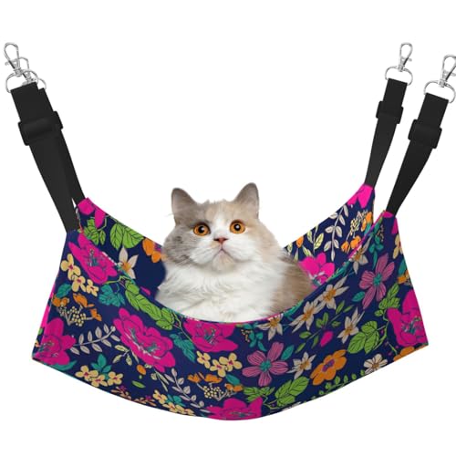 KAPPTYY Hängematte, Blumenmotiv, mit verstellbaren Riemen und Metallhaken, doppelseitiges Bett von KAPPTYY