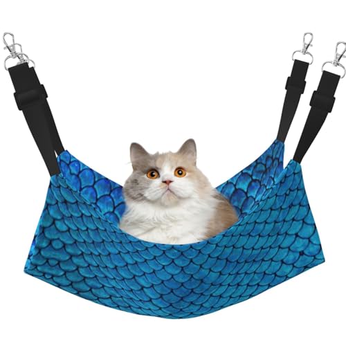 KAPPTYY Hängematte, Fischschuppe, mit verstellbaren Gurten und Metallhaken, doppelseitiges Bett, Blau KAPPTYY Hängematte, Fischschuppe, mit verstellbaren Gurten und Metallhaken, doppelseitiges Bett, Blau von KAPPTYY