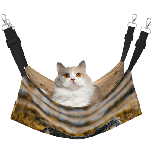 KAPPTYY Hängematte, Leopardenmuster, mit verstellbaren Riemen und Metallhaken, doppelseitiges Bett von KAPPTYY