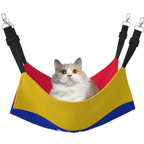 KAPPTYY Hängematte, Motiv: Flagge von Venezuela, mit verstellbaren Riemen und Metallhaken, doppelseitiges Bett von KAPPTYY