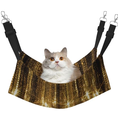 KAPPTYY Hängematte, goldfarben, Pailletten, glitzernd, mit verstellbaren Riemen und Metallhaken, doppelseitiges Bett KAPPTYY Hängematte, goldfarben, Pailletten, glitzernd, mit verstellbaren Riemen und Metallhaken, doppelseitiges Bett von KAPPTYY