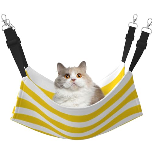 KAPPTYY Hängematte, mit verstellbaren Riemen und Metallhaken, doppelseitig, Zitronengelb gestreift KAPPTYY Hängematte, mit verstellbaren Riemen und Metallhaken, doppelseitig, Zitronengelb gestreift von KAPPTYY