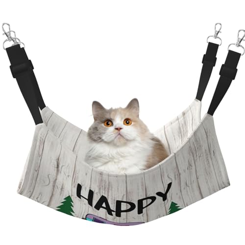 KAPPTYY Happy Camper Hängemattenbett für Haustiere, mit verstellbaren Riemen und Metallhaken, doppelseitiges Bett KAPPTYY Happy Camper Hängemattenbett für Haustiere, mit verstellbaren Riemen und Metallhaken, doppelseitiges Bett von KAPPTYY