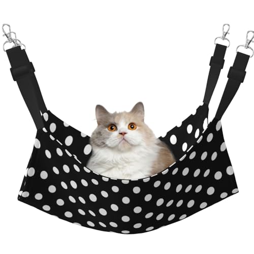 KAPPTYY Haustier-Hängemattenbett mit verstellbaren Gurten und Metallhaken, doppelseitig, gepunktet, Schwarz und Weiß KAPPTYY Haustier-Hängemattenbett mit verstellbaren Gurten und Metallhaken, doppelseitig, gepunktet, Schwarz und Weiß von KAPPTYY